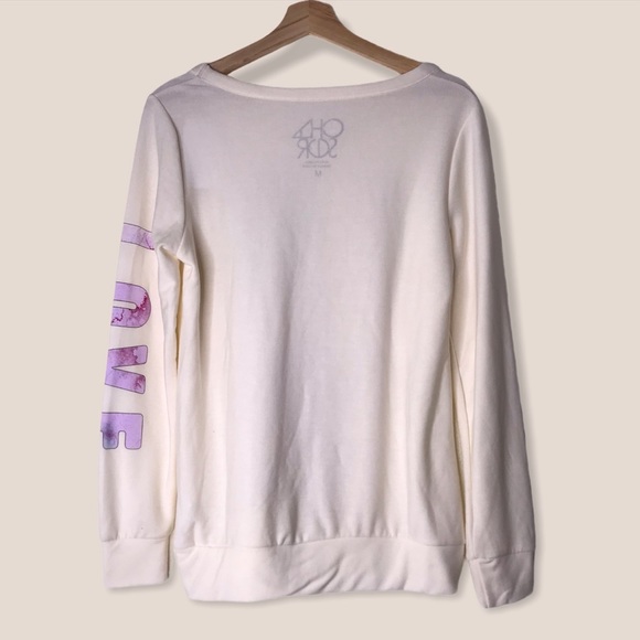 Chaser Love Graphic Sweater Top Cream - Picture 3 of 3